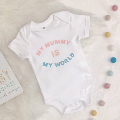 My Mummy Is My World Pastel Babygrow - Lovetree Design