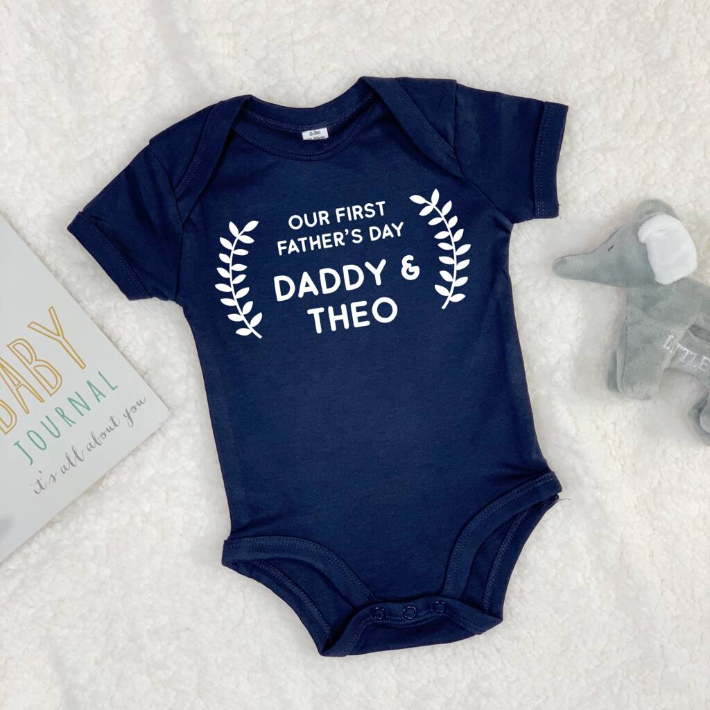 Personalised Our First Fathers Day Babygrow - Lovetree Design