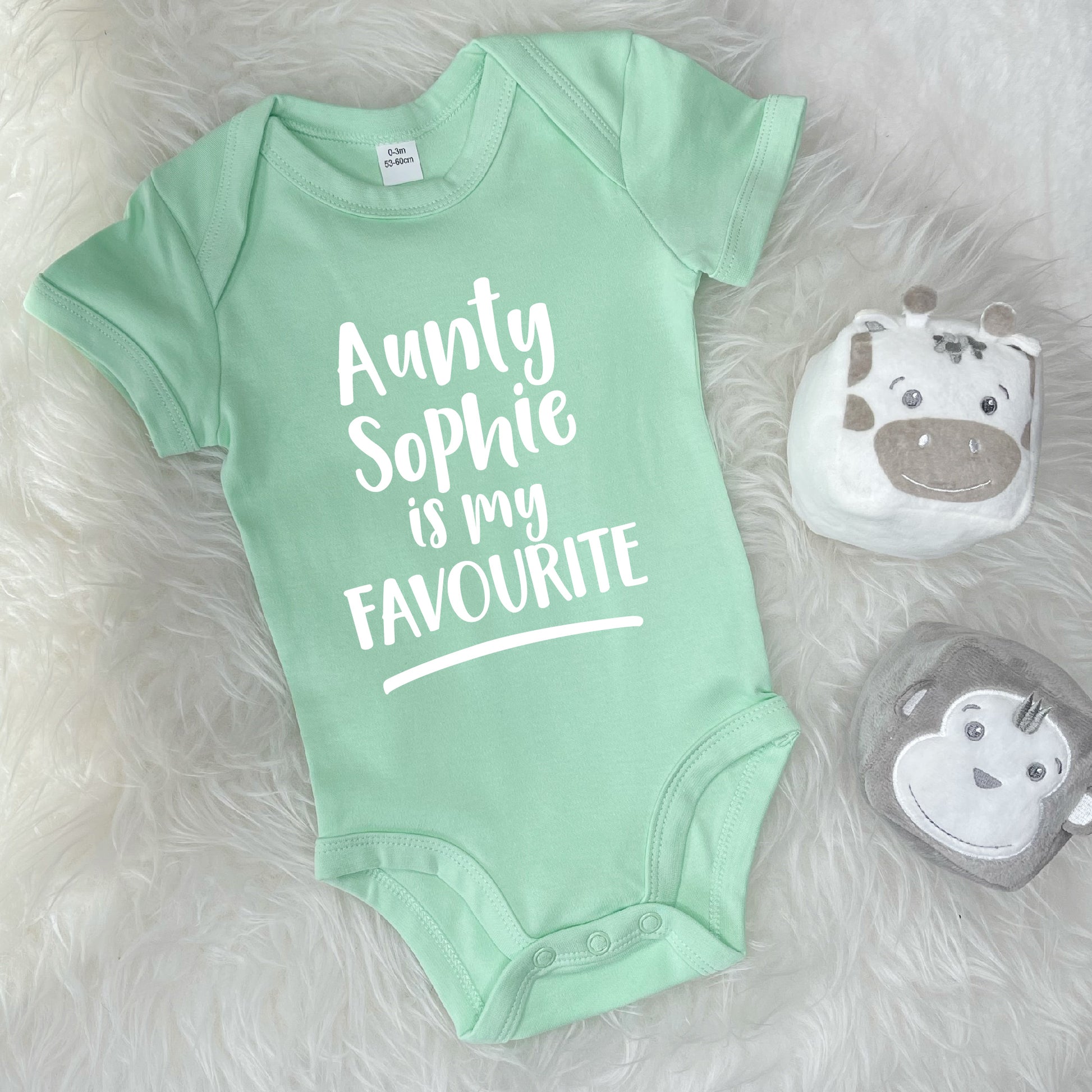 My Auntie Is My Favourite Personalised Babygrow - Lovetree Design