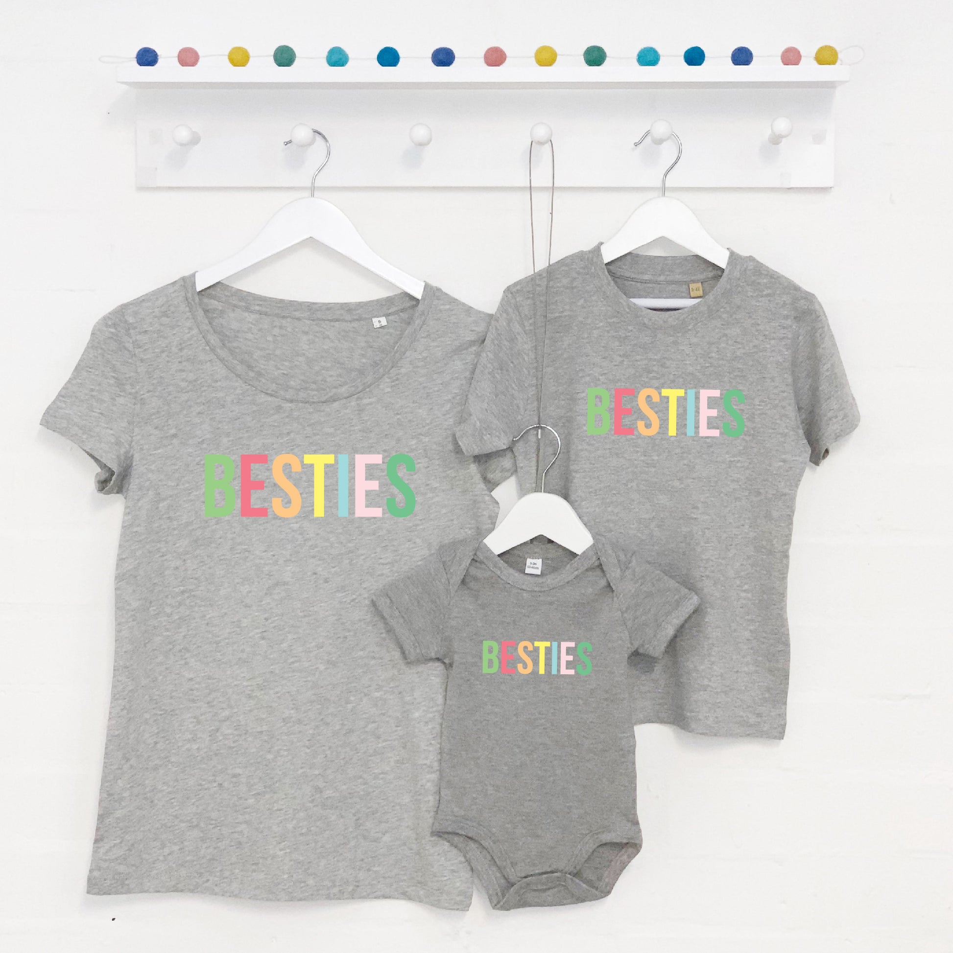 Mum And Baby / Child Multicoloured Pastel Besties Set - Lovetree Design