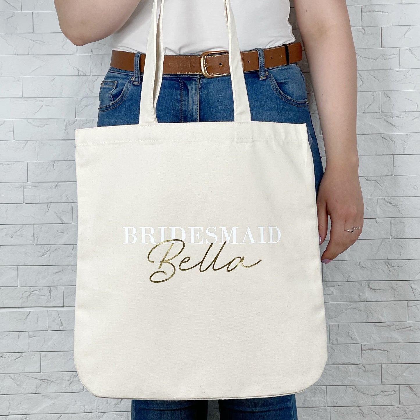 Bridesmaid Personalised Wedding Tote Bag - Lovetree Design