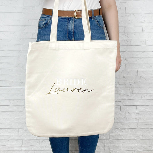 Bride Personalised Wedding Tote Bag - Lovetree Design