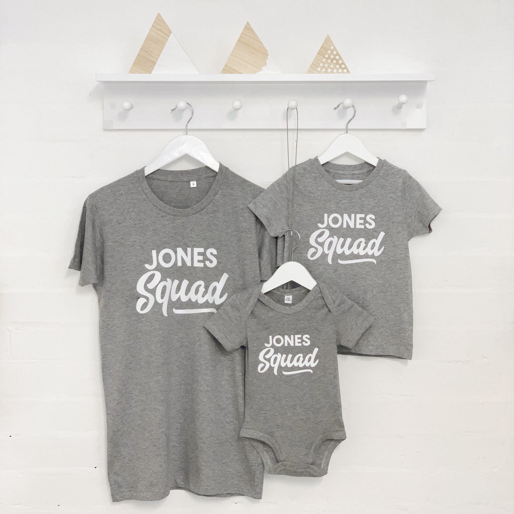 Personalised Squad Family Surname Matching T Shirt Set – Lovetree Design