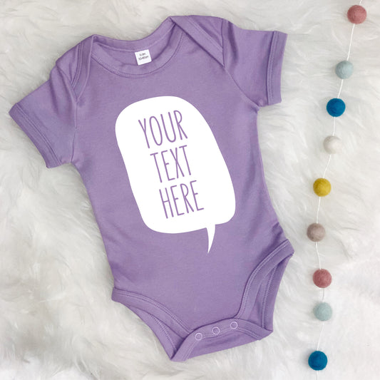 Speech Bubble Personalised Babygrow - Lovetree Design