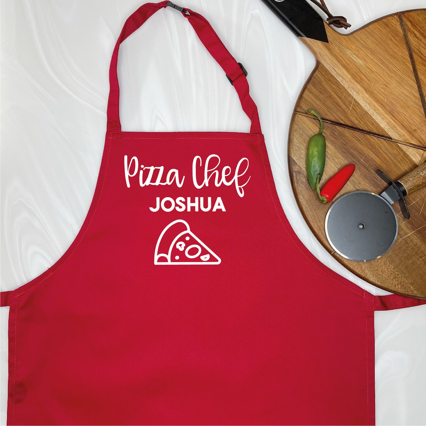 Adult And Child Personalised Pizza Chef Apron Set