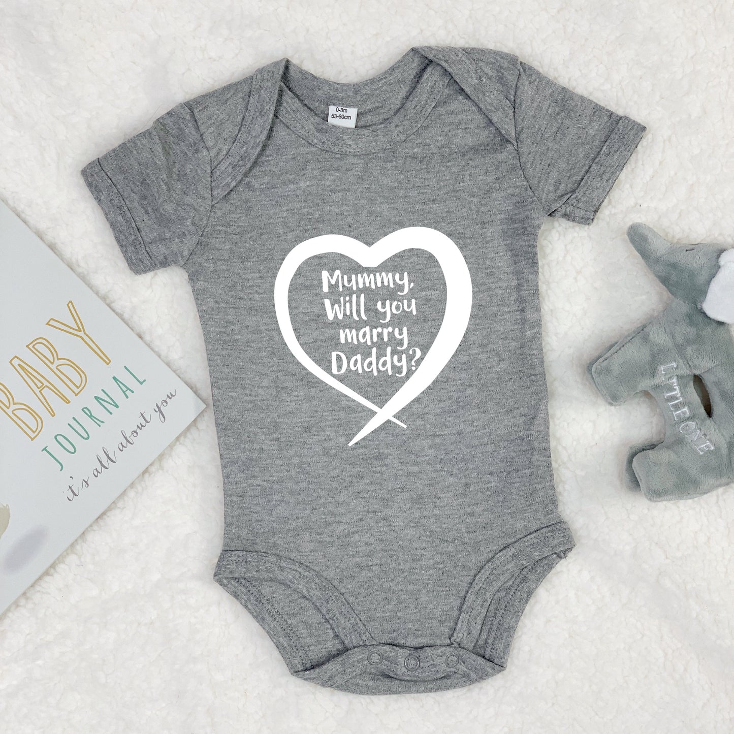 Personalised Proposal  in a heart Babygrow - Lovetree Design