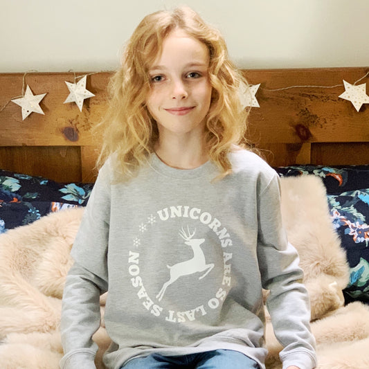 Unicorns Are So Last Season Kids Christmas Jumper - Lovetree Design