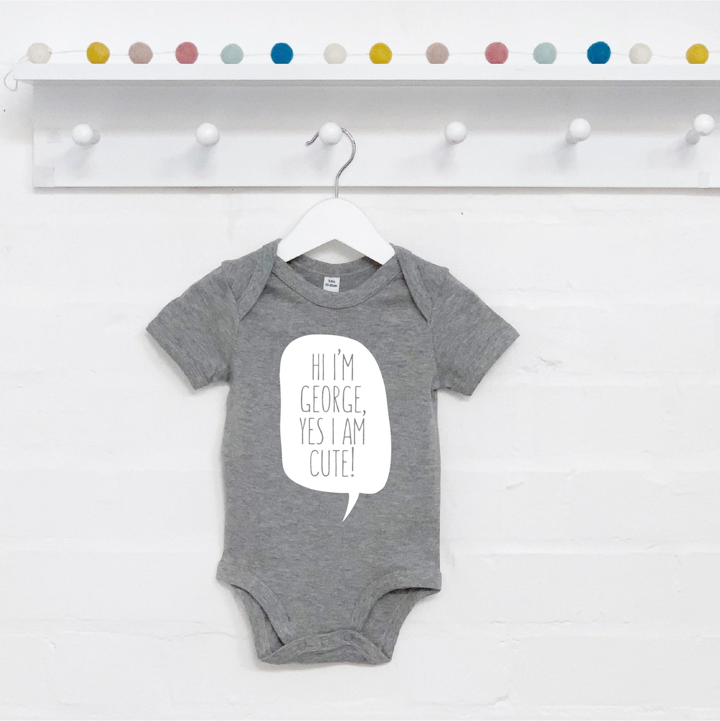 Personalised 'Hi I'm…Yes I'm Cute' Babygrow - Lovetree Design