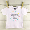 Personalised Mother's Day Babygrow With Multicoloured Triangles - Lovetree Design