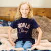 World Changer Rose Gold Girls T Shirt - Lovetree Design