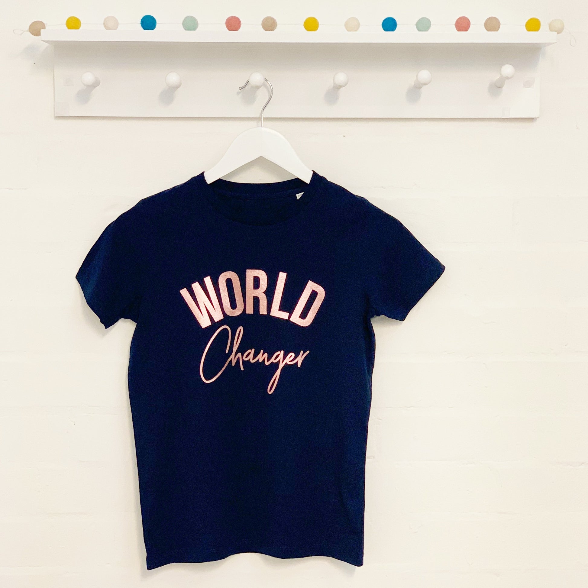 World Changer Rose Gold Girls T Shirt - Lovetree Design