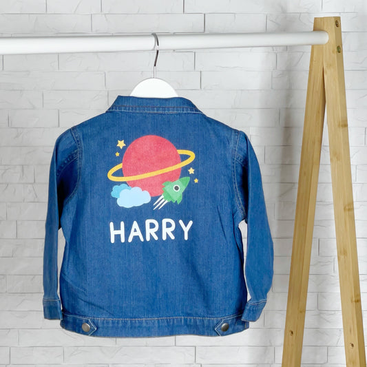 Space Personalised Baby/Kids Denim Jacket - Lovetree Design