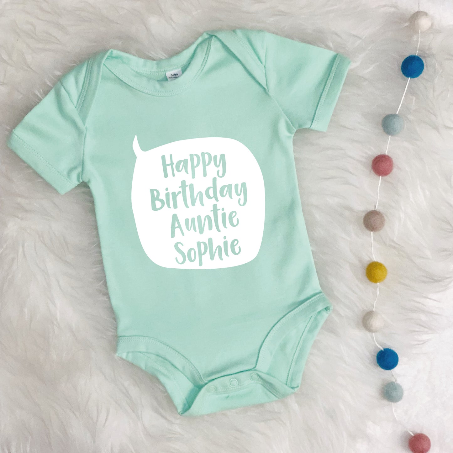 Personalised Happy Birthday Auntie Or Uncle Babygrow - Lovetree Design