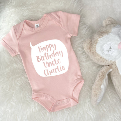 Personalised Happy Birthday Auntie Or Uncle Babygrow - Lovetree Design