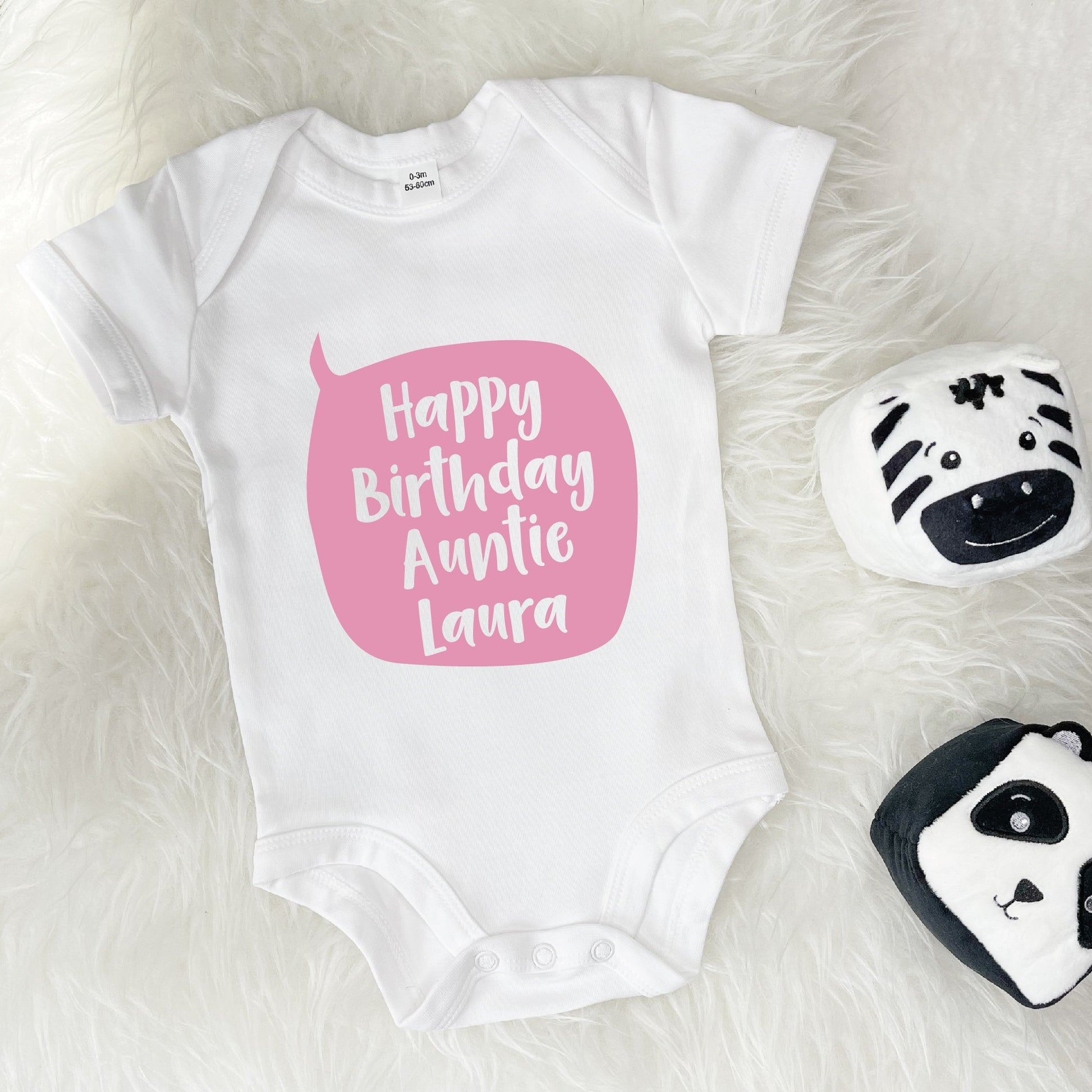 Personalised Happy Birthday Auntie Or Uncle Babygrow - Lovetree Design