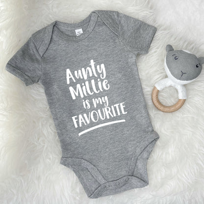 My Auntie Is My Favourite Personalised Babygrow - Lovetree Design