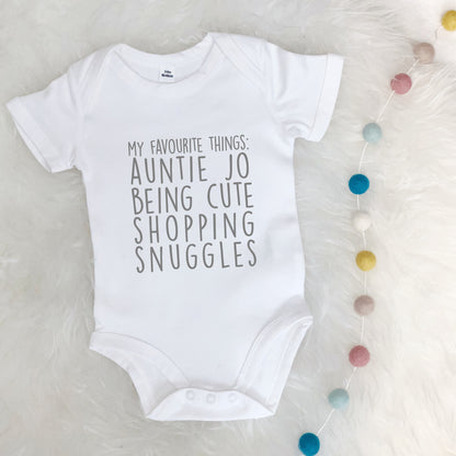 My Favourite Things Personalised Babygrow - Lovetree Design