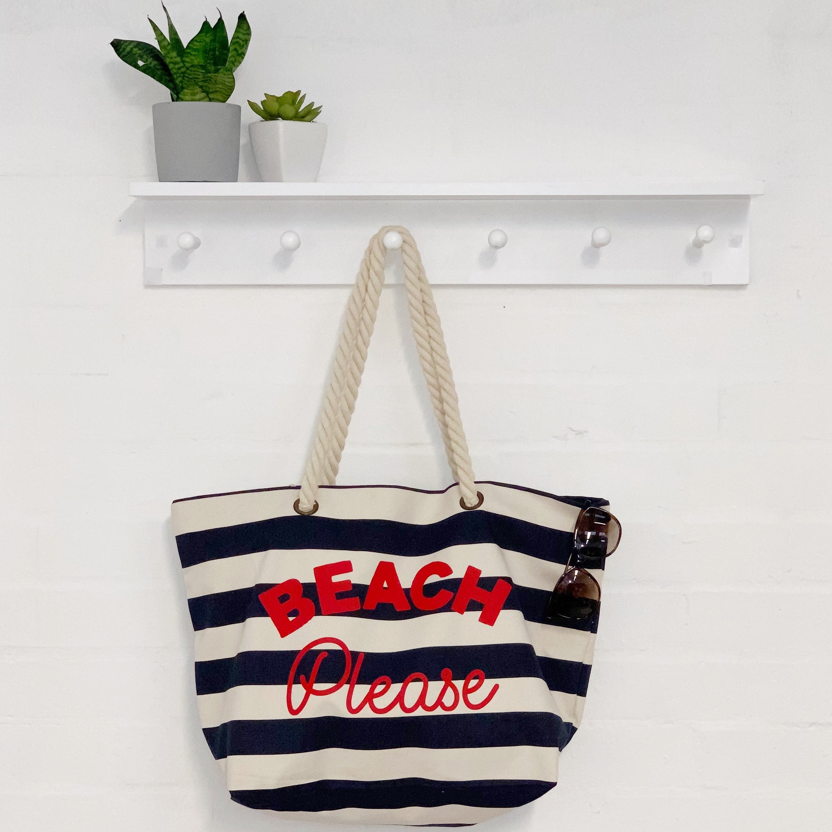 Beach Please Stripy Beach Bag