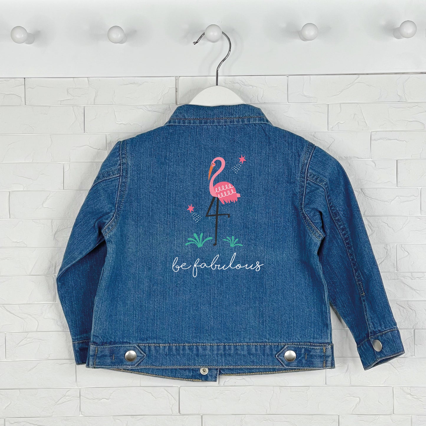 Be Fabulous Flamingo Baby/Kids Denim Jacket