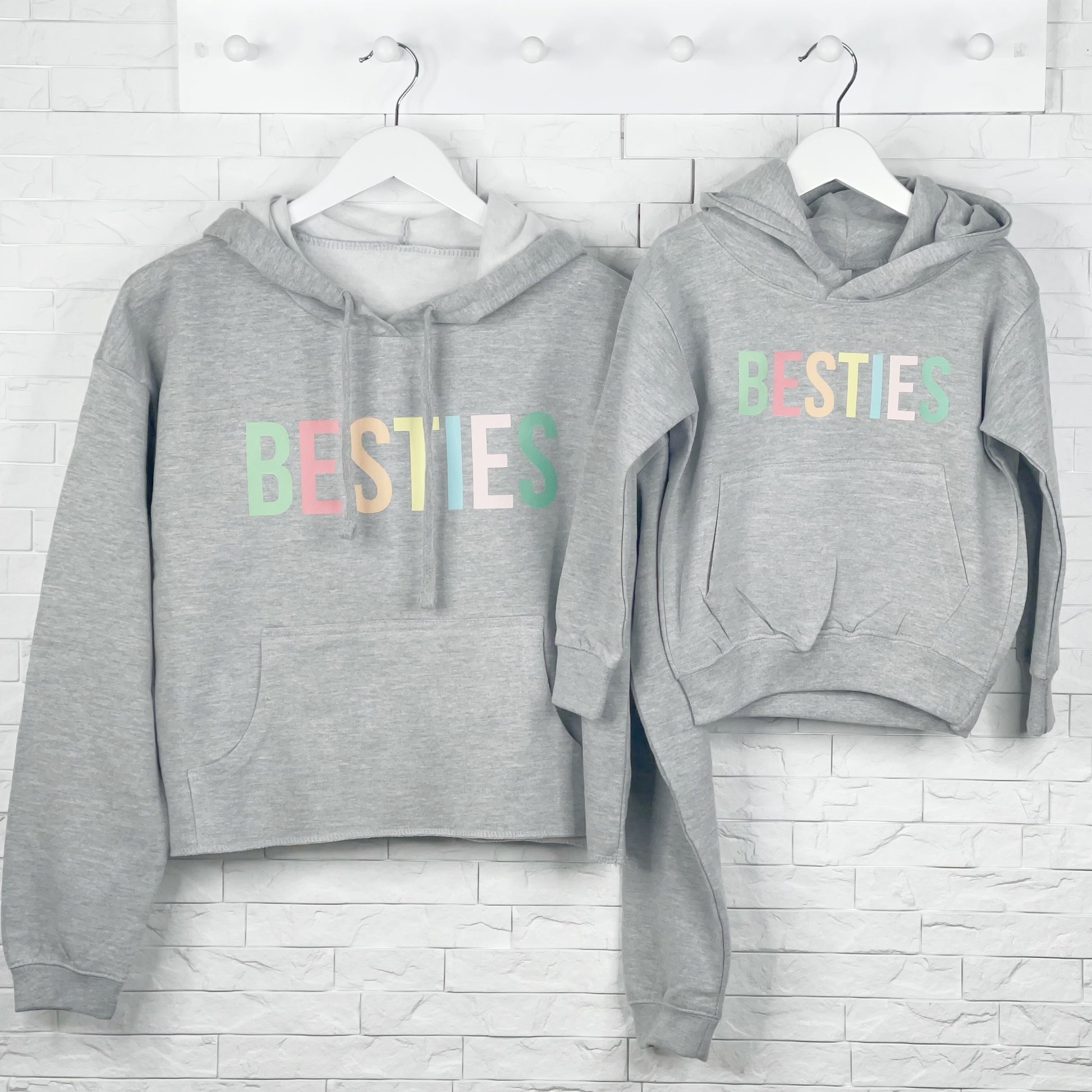 Besties Mum And Child Matching Hoodies Pastel - Lovetree Design