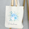 Blue Floral Personalised Tote Bag - Lovetree Design