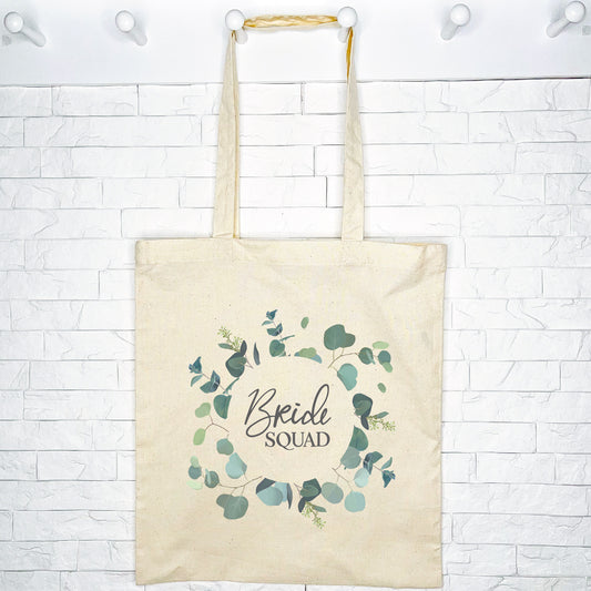 Bride Squad Eucalyptus Wreath Hen Do Tote Bag - Lovetree Design