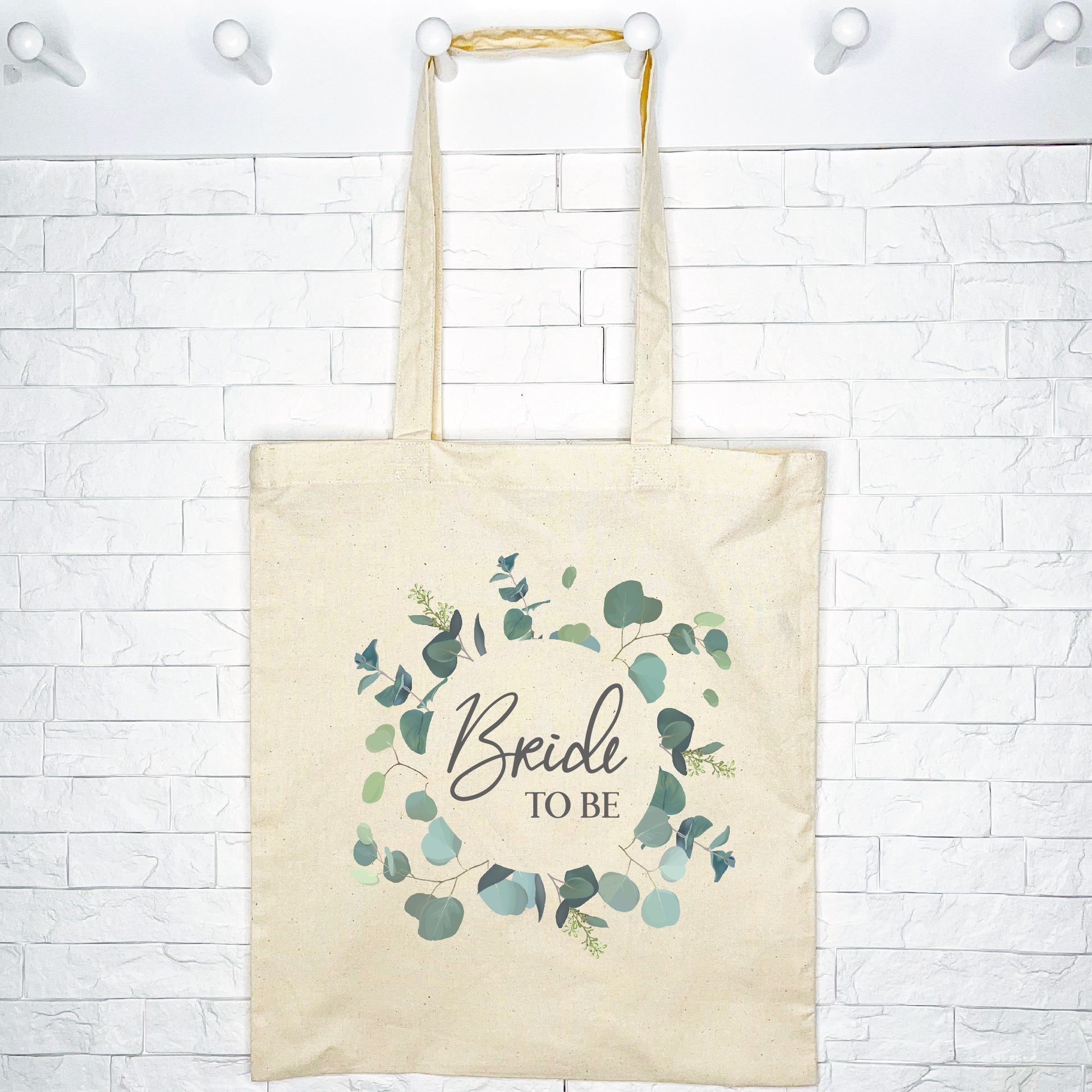 Bride To Be Eucalyptus Wreath Wedding Tote Bag - Lovetree Design