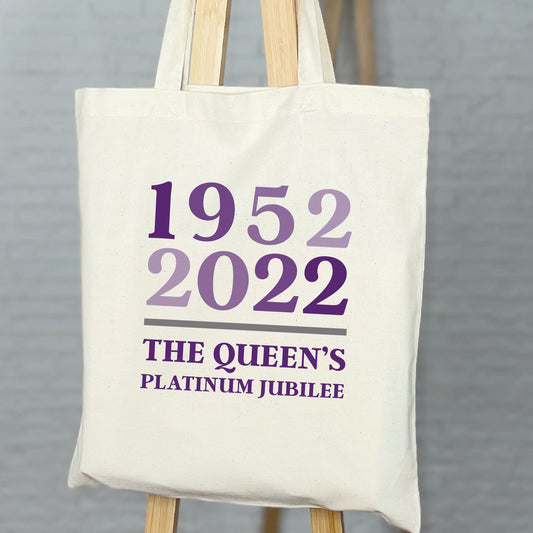 Queen's Platinum Jubilee Year Block Tote Bag - Lovetree Design