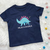 Girls Personalised Dinosaur T Shirt Stegosaurus