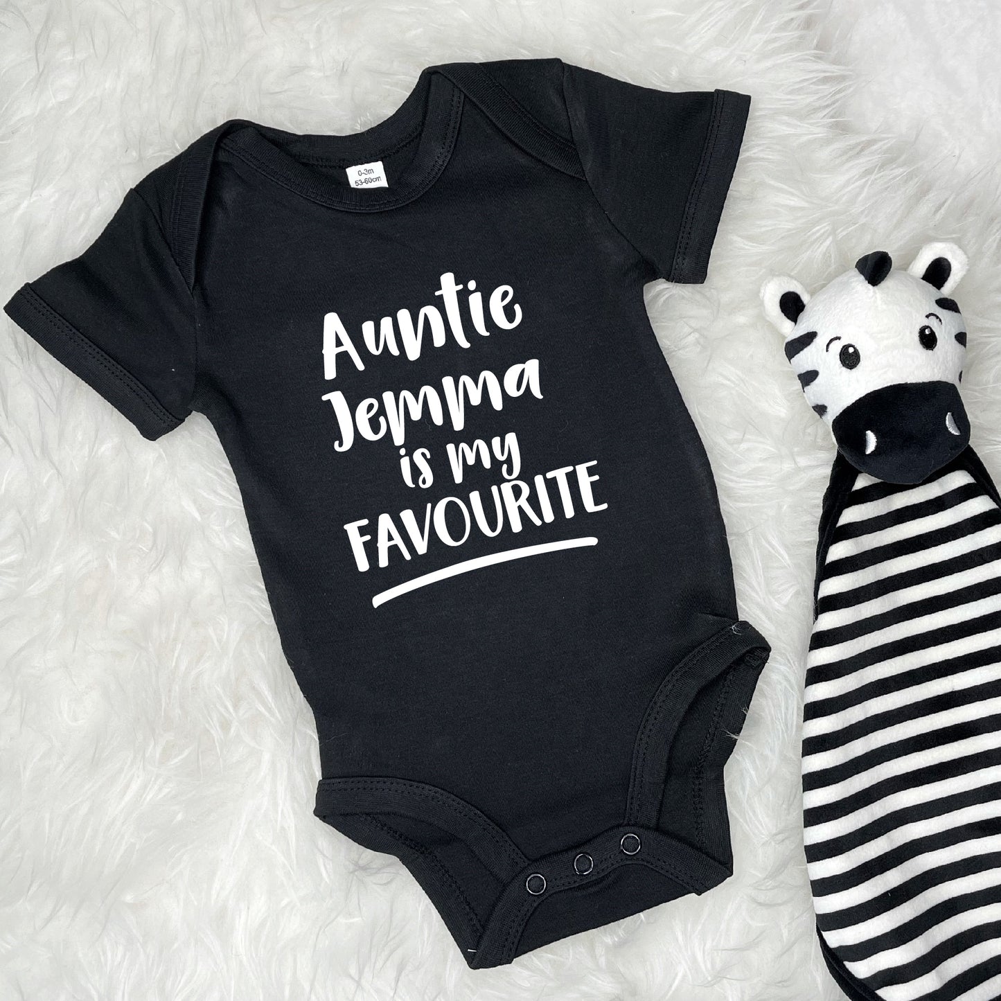 My Auntie Is My Favourite Personalised Babygrow - Lovetree Design