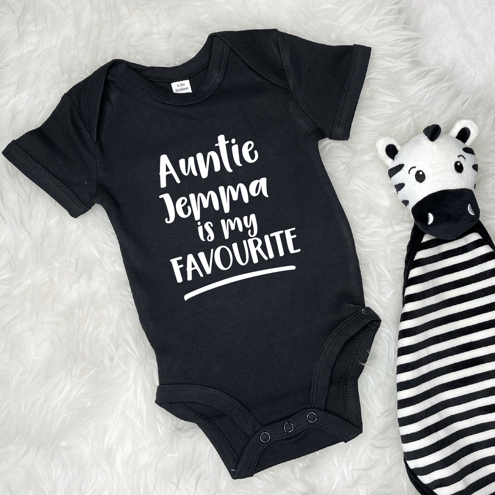 My Auntie Is My Favourite Personalised Babygrow - Lovetree Design