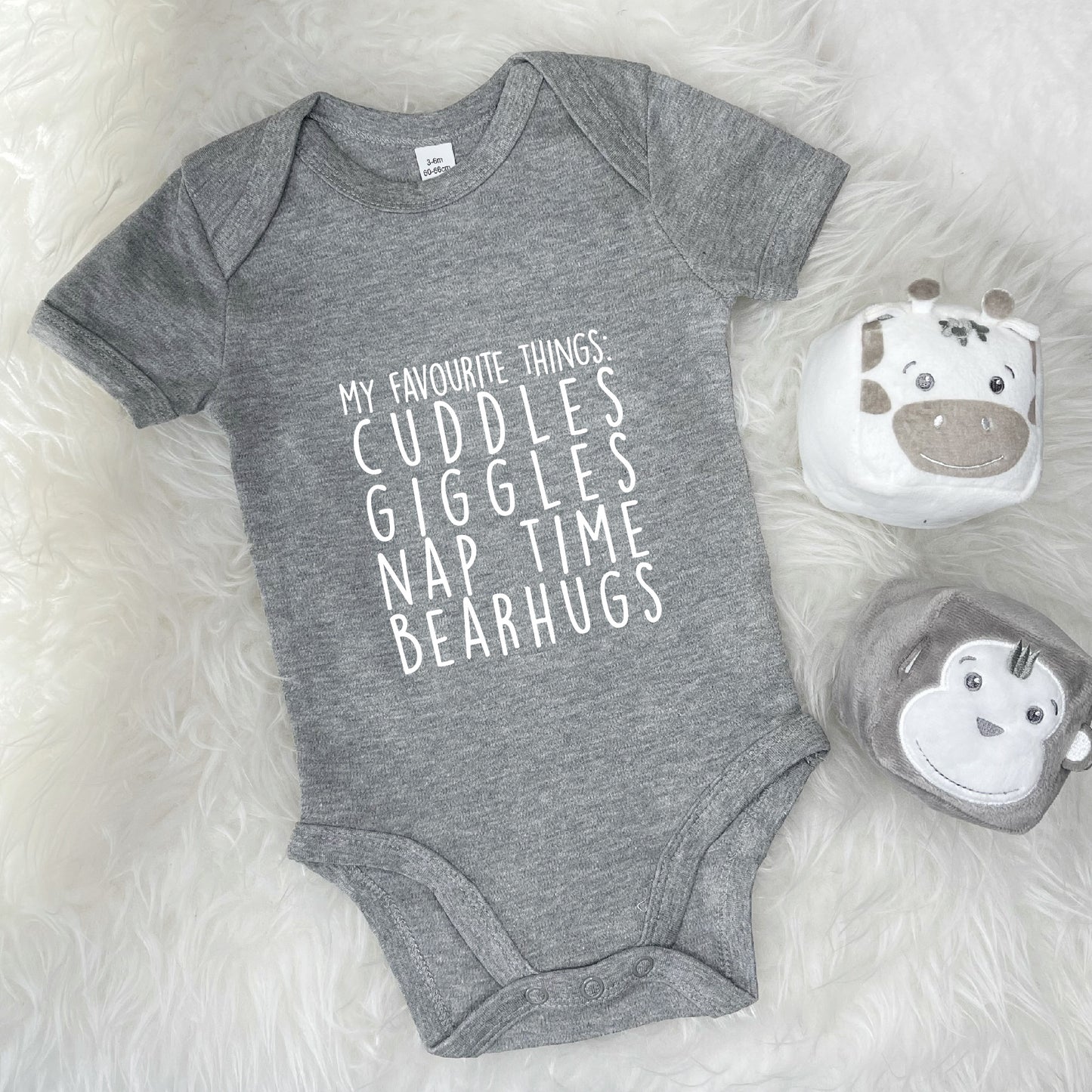 My Favourite Things Personalised Babygrow - Lovetree Design