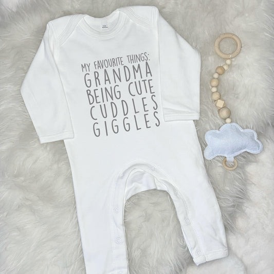 My Favourite Things Personalised Baby Rompersuit - Lovetree Design