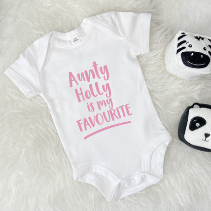 My Auntie Is My Favourite Personalised Babygrow - Lovetree Design