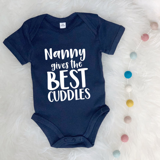 Grandma Gives The Best Cuddles Personalised Babygrow - Lovetree Design