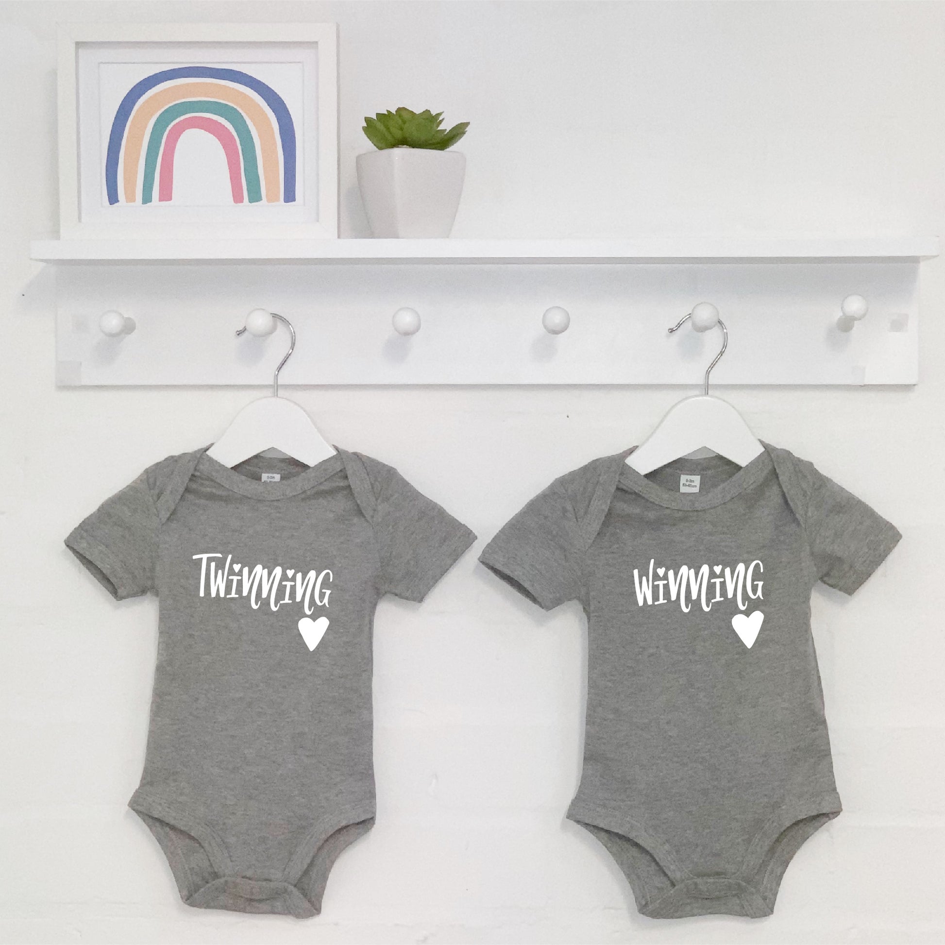 Twinning Is Winning Babygrow Set For Twins - Lovetree Design