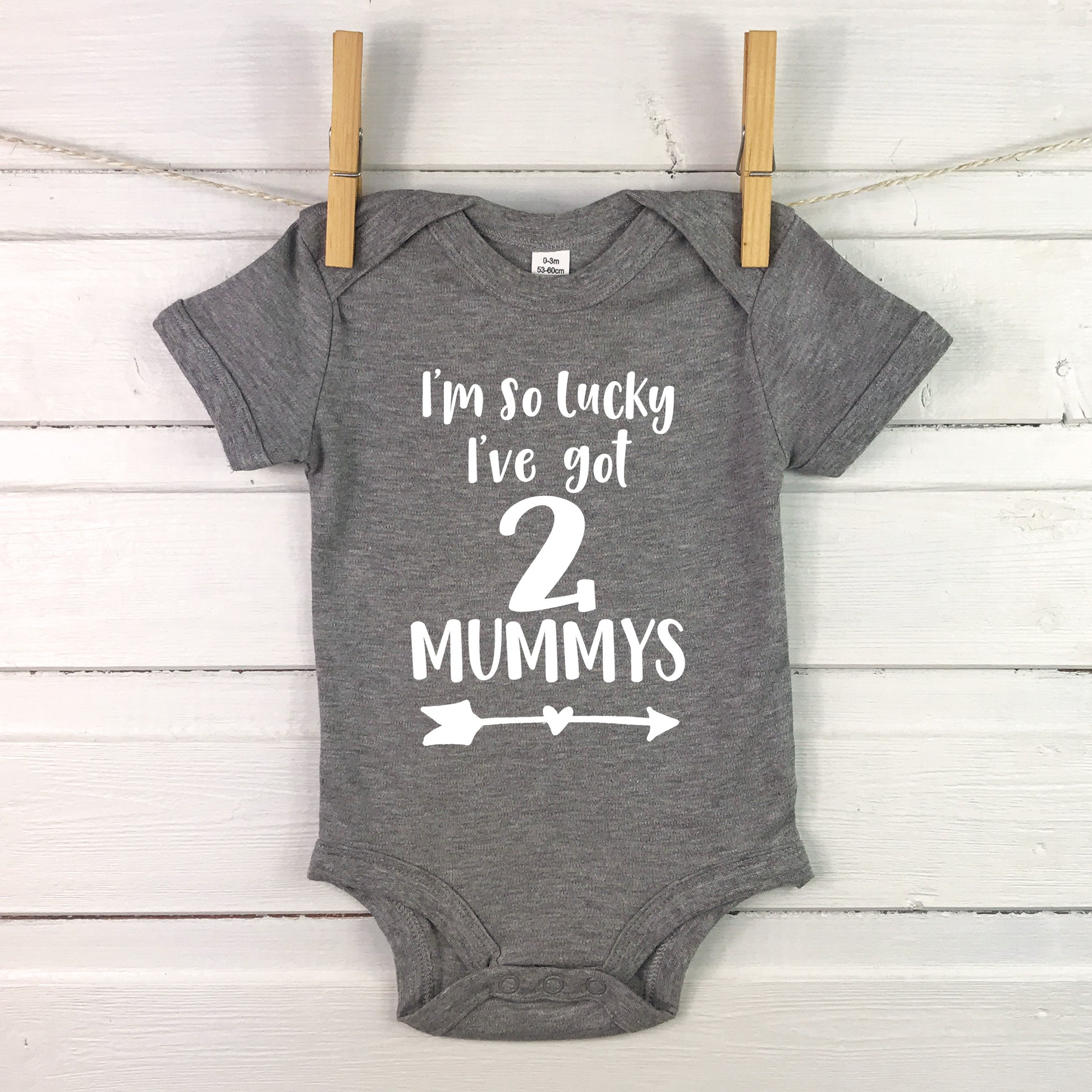 I'm So Lucky, I Have Two Mummys Babygrow - Lovetree Design