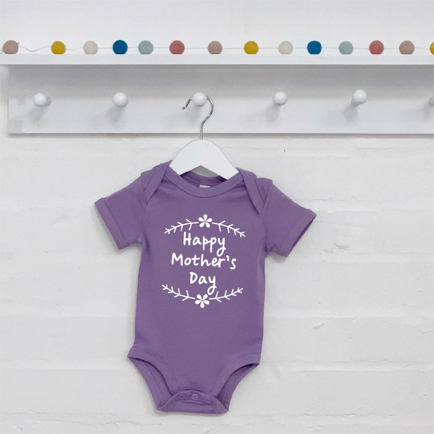 Happy Mothers Day Babygrow With Flowers - Lovetree Design