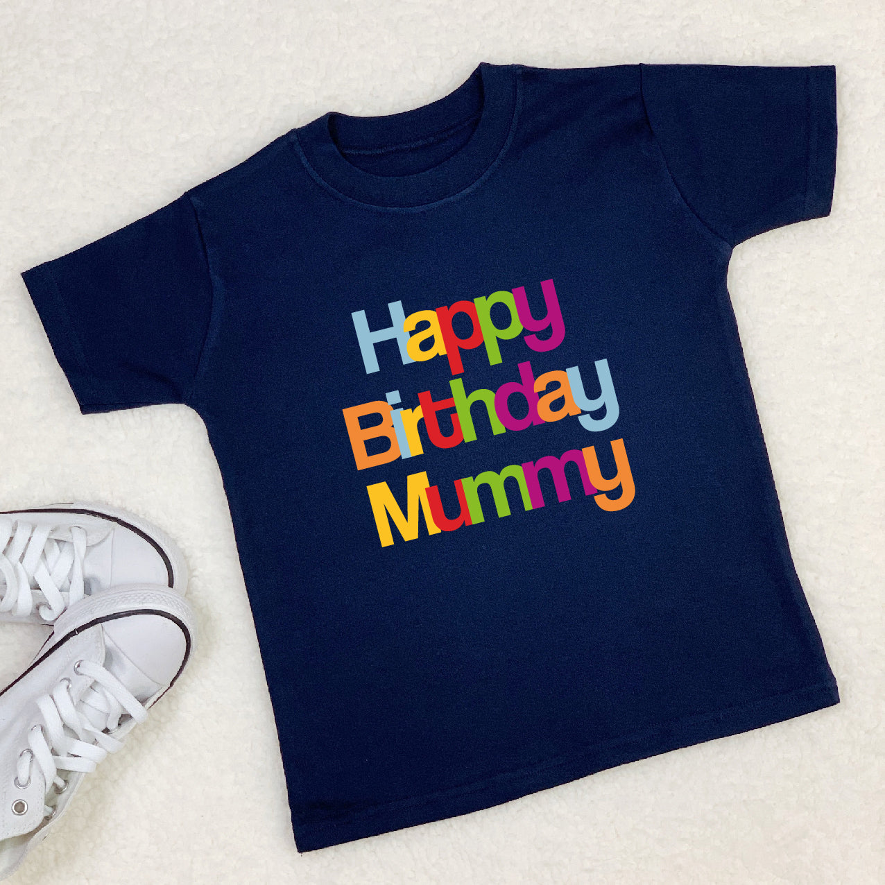 Personalised Happy Birthday Kids T Shirt In Multicolour - Lovetree Design