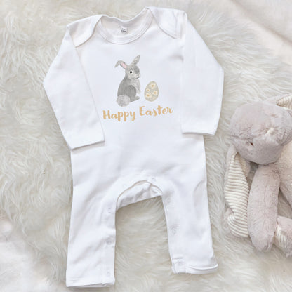 Happy Easter Illustrated Bunny Babygrow