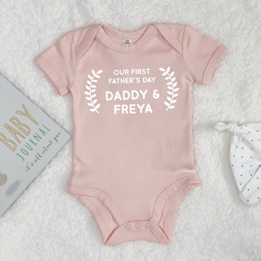 Personalised Our First Fathers Day Babygrow - Lovetree Design