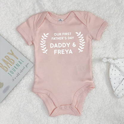 Personalised Our First Fathers Day Babygrow - Lovetree Design