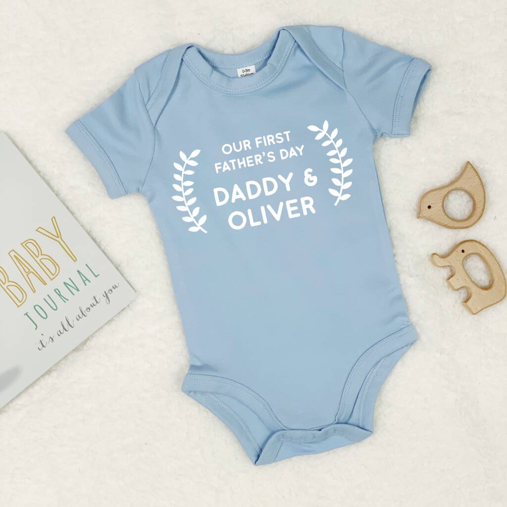 Personalised Our First Fathers Day Babygrow - Lovetree Design