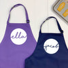 Personalised Kids Aprons With Names In Circles - Lovetree Design