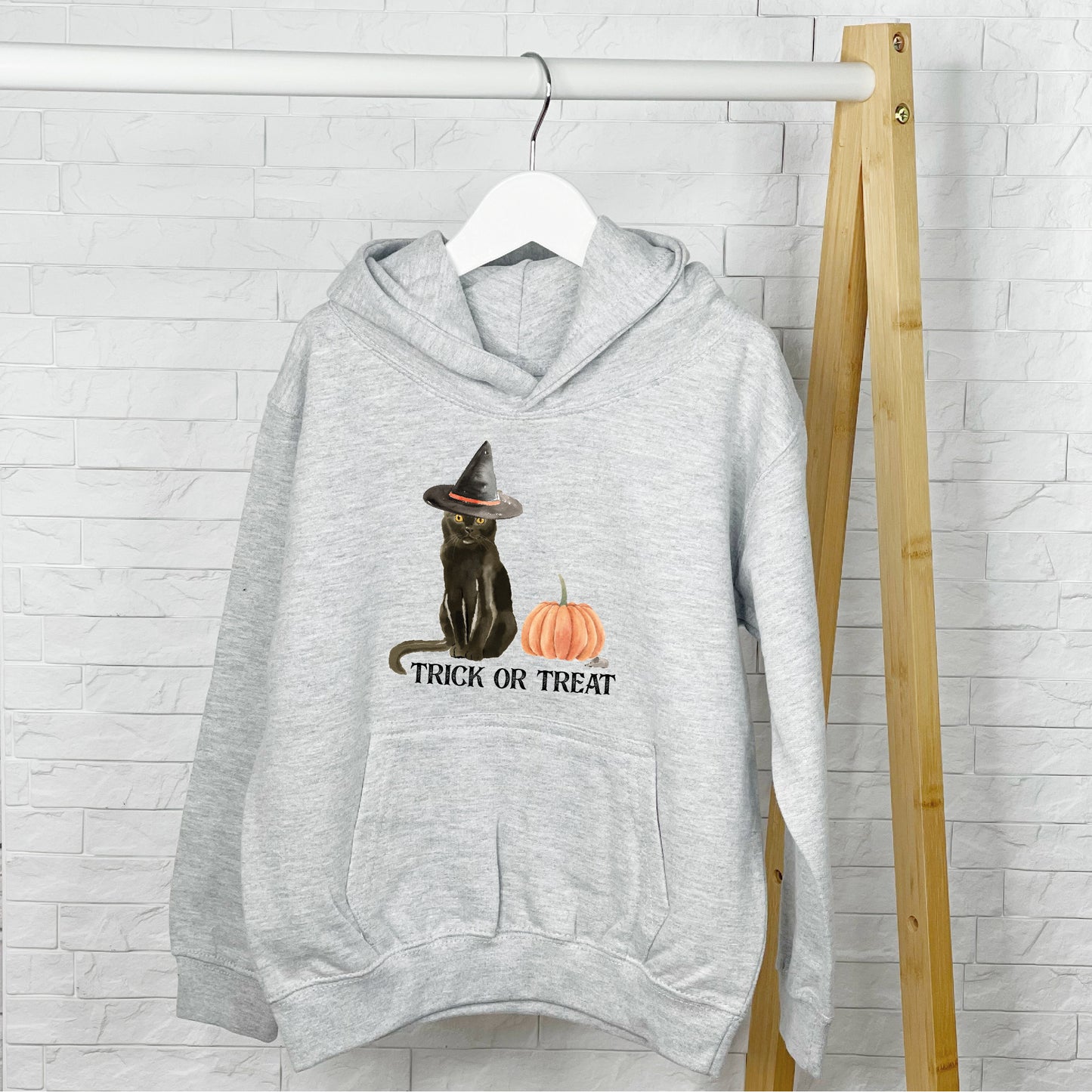 Trick Or Treat Cat Kids Halloween Hoodie