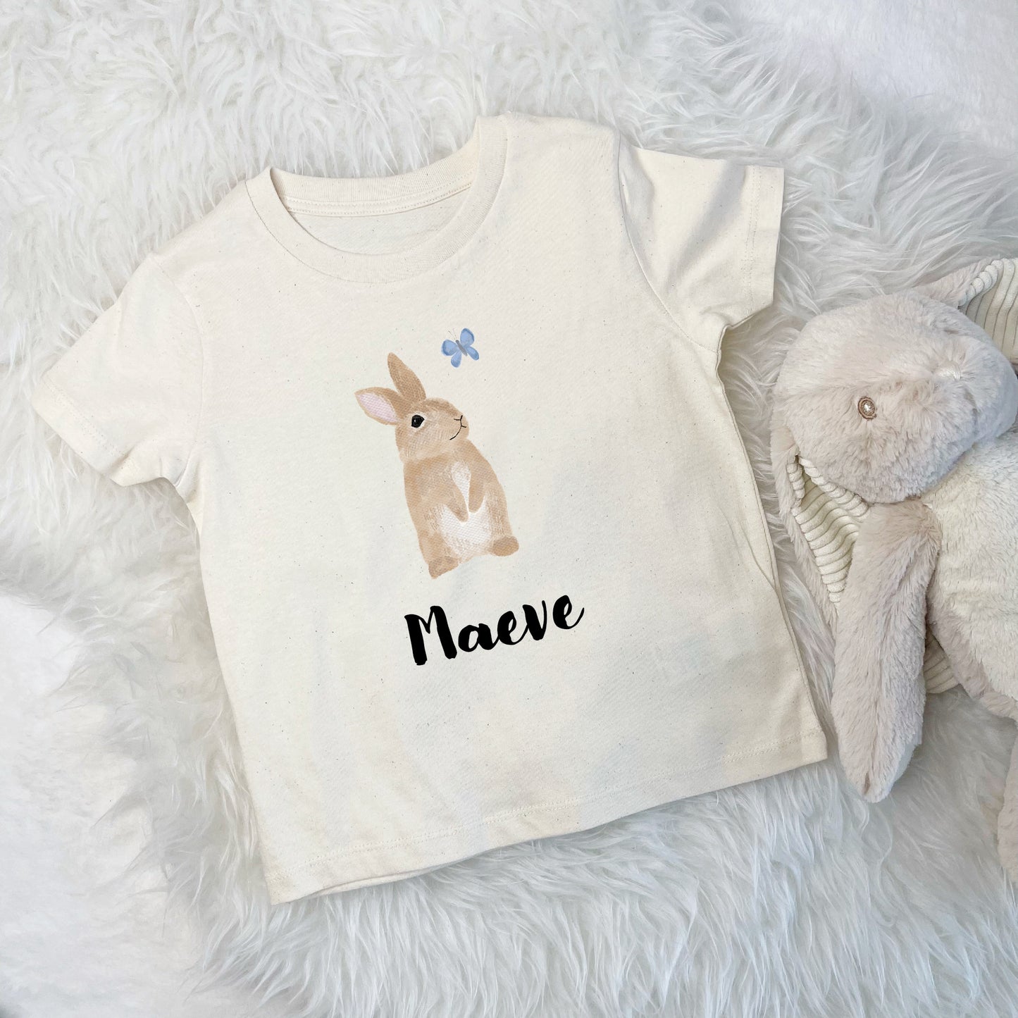 Kids Personalised Illustrated Bunny T Shirt