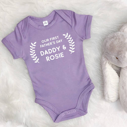 Personalised Our First Fathers Day Babygrow - Lovetree Design