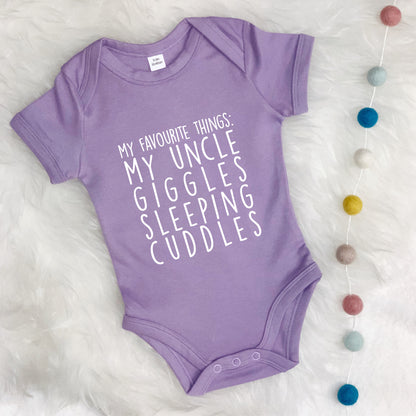 My Favourite Things Personalised Babygrow - Lovetree Design