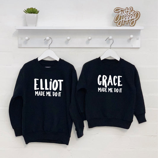 Made Me Do It Sibling Sweatshirt Set - Lovetree Design