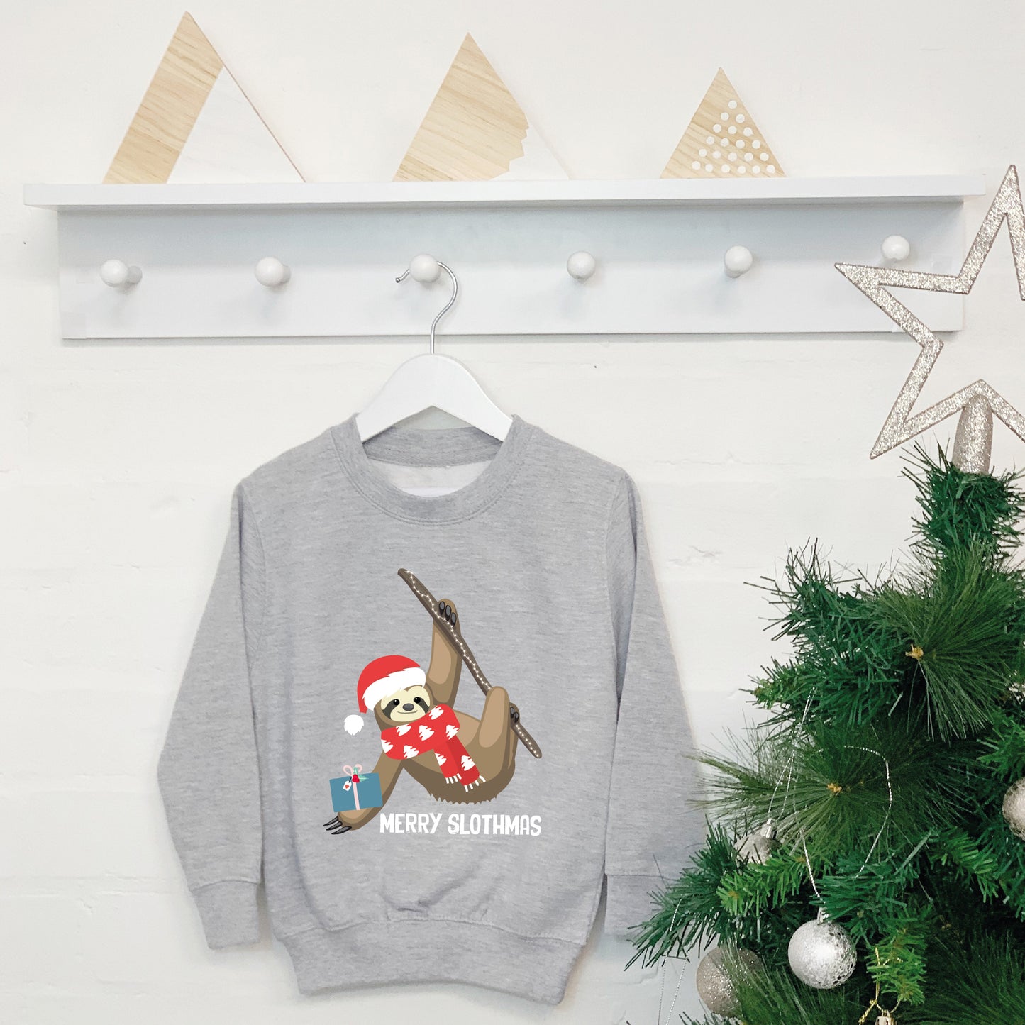 Merry Slothmas Kids Christmas Jumper